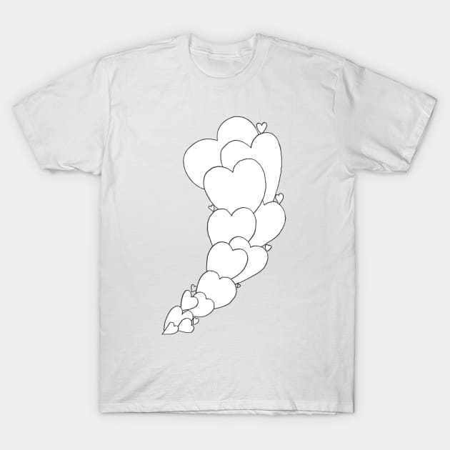 Trail of hearts T-Shirt by atadrawing